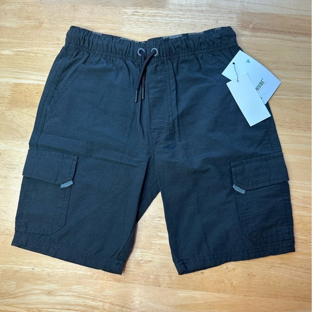 Univibe Cargo Boys Kids Shorts Size Small S Black NWT Drawstring